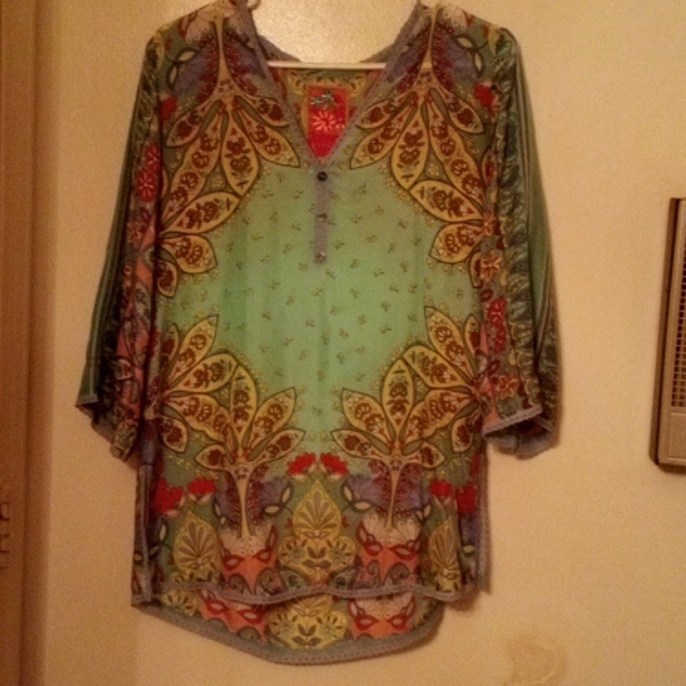 Johnny Was Silk Blouse